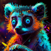 Farbiger Lemur, einzigartiges Design