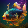 Farbiger Fisch, einzigartiges Design