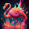 Flamant rose, design unique