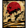 Nine-Tailed Fox Japanese Retro Art