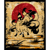 Nine-Tailed Fox Japanese Retro Art