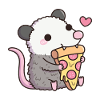 Cute Opossum Eating Pizza