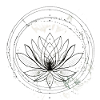 Lotus Mandala Black White