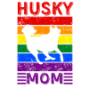 Husky Mom LGBTQ Drapeau arc-en-ciel