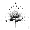 Schwarzweiß Lotus Nebeldesign
