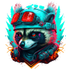 Panda pilote néon steampunk