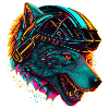 Loup Neon Casque Futuriste
