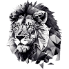 Tête de lion géométrique