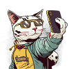Comic Katze Selfie