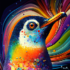 Farbiger Pinguin, einzigartiges Design,
