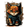 Tough and Cute Comic Cat