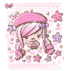 Festive pink bubble head cutie