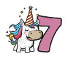 Yksisarvisen syntymäpäivä 7-vuotissyntymäpäiväjuhliin
