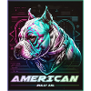 Bulldog Américain Neon Cyberpunk