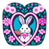 Fleurs avec lapin de Pâques