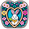 Easter Bunny Many Flowers Flower