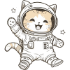 Kawaii Cute Happy Astronaut Cat
