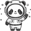 Kawaii Cute Happy Astronaut Panda