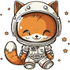 Kawaii Cute Happy Astronaut Fox