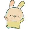 Kawaii mignon lapin dansant heureux