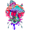 Psychedelic Magic Mushrooms Vaporwave