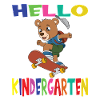 Hello Kindergarten Skateboarding Bear