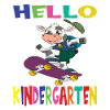 Hello Kindergarten Skateboarding Cow