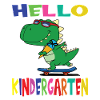 Hello Kindergarten Skateboarding Dino