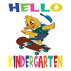 Hello Kindergarten Skateboarding Duck