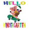 Hello Kindergarten Skateboarding Pig