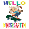 Hello Kindergarten Skateboarding Sheep