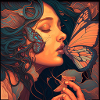 "Butterfly Kisses" Art Nouveau