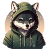 Wolf with hoodie kawaii