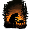 The bear on the barbecue