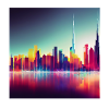 Dubaï silhouette skyline art abstrait