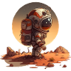 Child astronaut on Mars