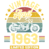 Vintage biker born April 1963 60 years anniversary