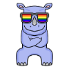 Arc-en-ciel - Rhinocéros à lunettes