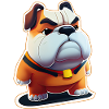 Surfin Cartoon Bulldog