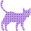 artistic cat with purple fabric