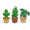 three cute plants