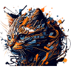 Vector cat face for all house tiger friends