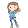 Wandering girl with compass