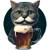 Katze mit Bier