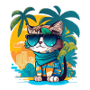 Cute Cat Tropical 4
