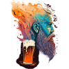 Buntes Psychedelisches Bier Design