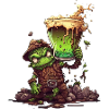 Funny Creepy Beer Monster