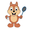 EICHHÖRNCHEN - BADMINTON - FEDERBALL - SPORT