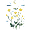T-shirt Fleurs et Poissons