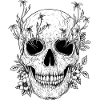 Flower Skull T Shirt
